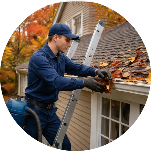 Rain gutter cleaning
